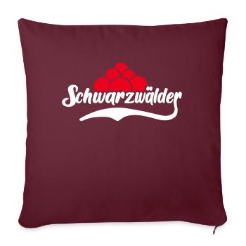 Schwarzwald Souvenir Schwarzwälder - Sofakissen mit Füllung 45 x 45 cm - Burgunderrot - Vorne