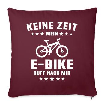 Ebike Elektrofahrrad Pedelec Ebiker - Sofakissen mit Füllung 45 x 45 cm - Burgunderrot - Vorne