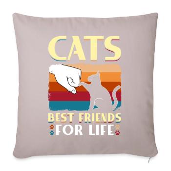 Cats Best Friends For Life - Sofa pillow with filling 45cm x 45cm - light taupe - Front