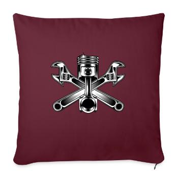 Piston moteur visseuse - Coussin et housse de 45 x 45 cm - bordeaux - Devant