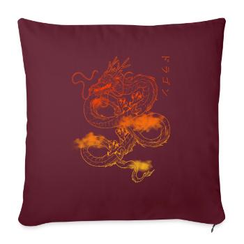 Dragon de feu Otaku Streetwear Dragon 90s - Coussin et housse de 45 x 45 cm - bordeaux - Devant