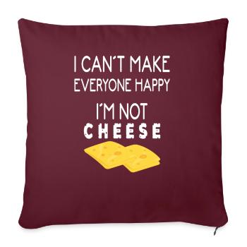 Les amants du fromage, les fromages, les cheese - Coussin et housse de 45 x 45 cm - bordeaux - Devant