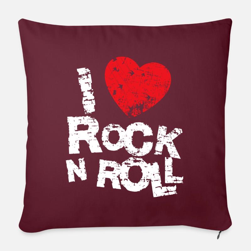 ICH LIEBE ROCK N ROLL. - Sofakissen mit Füllung 45 x 45 cm - Burgunderrot