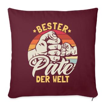 Bester Pate der Welt - Sofakissen mit Füllung 45 x 45 cm - Burgunderrot - Vorne