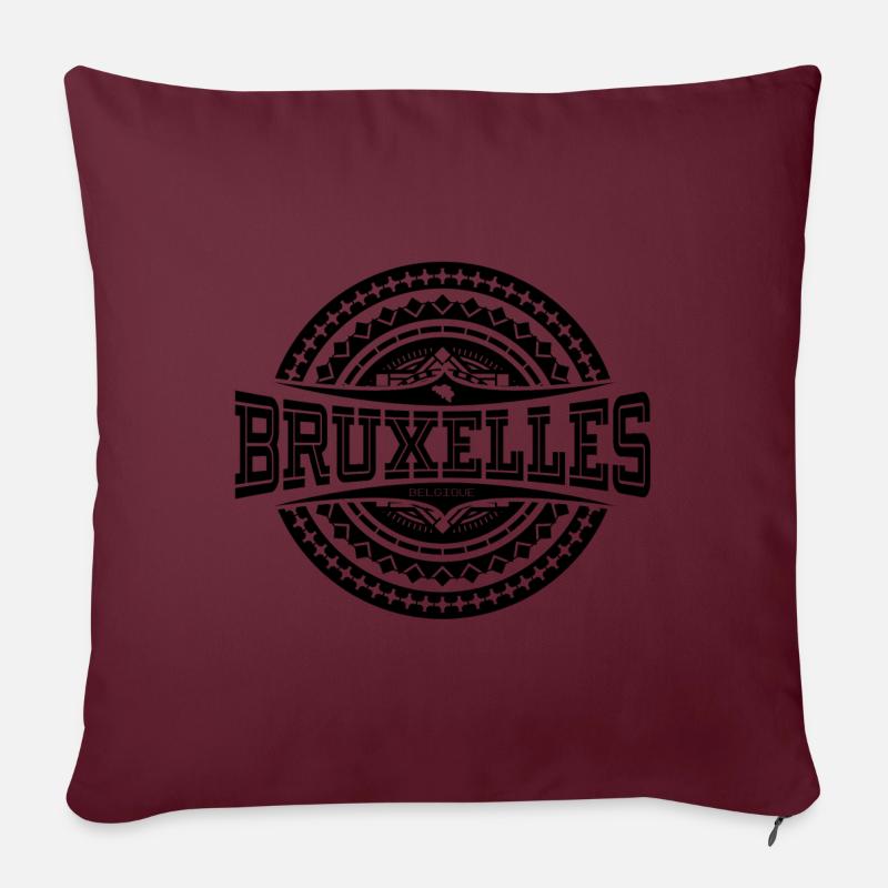 Bruxelles Black - Coussin et housse de 45 x 45 cm - bordeaux