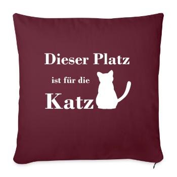 Katzenplatz Sofa Katze Stubentiger Kissen - Sofakissen mit Füllung 45 x 45 cm - Burgunderrot - Vorne