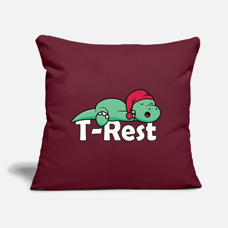 T-Rest - T-Rex endormi jeu de mots Dino Coussin et housse de 45 x 45 cm