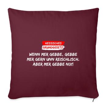 Hessen Shirt Hessisches Shirt - Sofakissen mit Füllung 45 x 45 cm - Burgunderrot - Vorne
