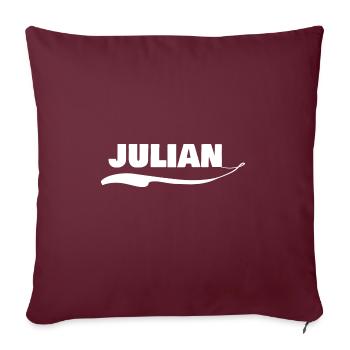 Cadeau pour Julian - Coussin et housse de 45 x 45 cm - bordeaux - Devant
