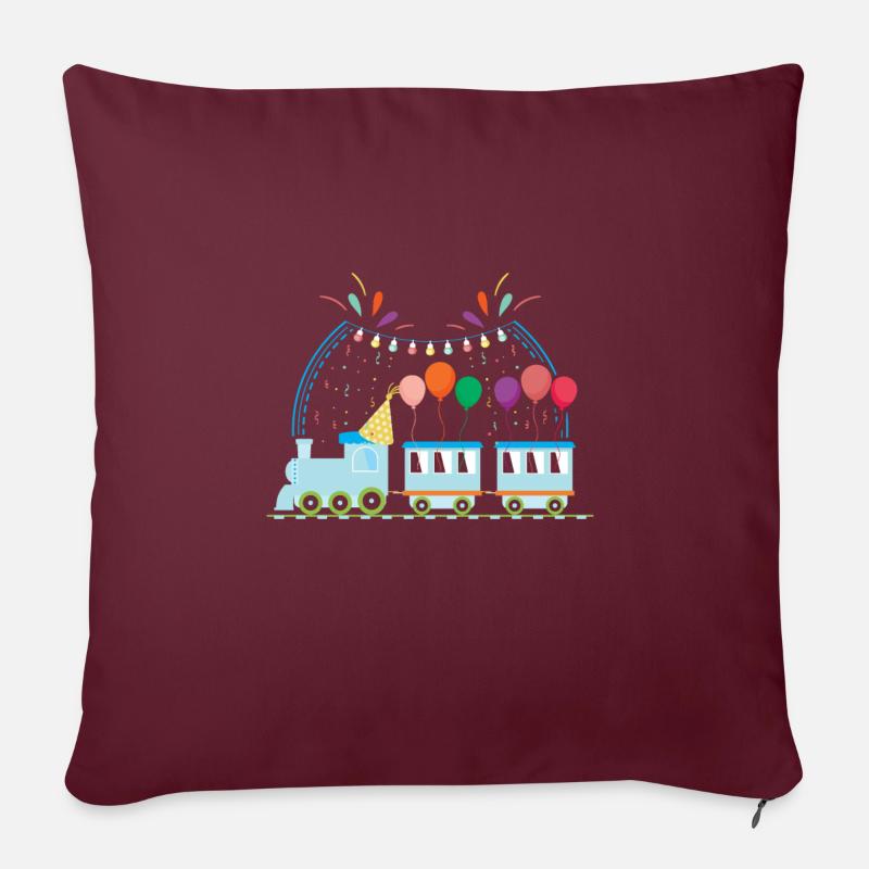 Zugführer Kinder Design - Sofakissen mit Füllung 45 x 45 cm - Burgunderrot