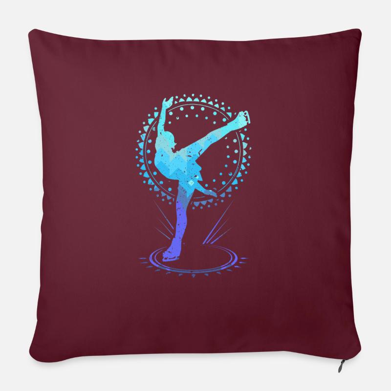Eiskunstlauf Eiskunstläufer Ice Dancing Ice Skate - Sofakissen mit Füllung 45 x 45 cm - Burgunderrot