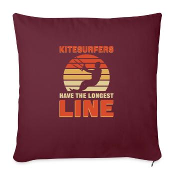 Les kitesurfeurs ont la laisse la plus longue. Kitesurf - Coussin et housse de 45 x 45 cm - bordeaux - Devant