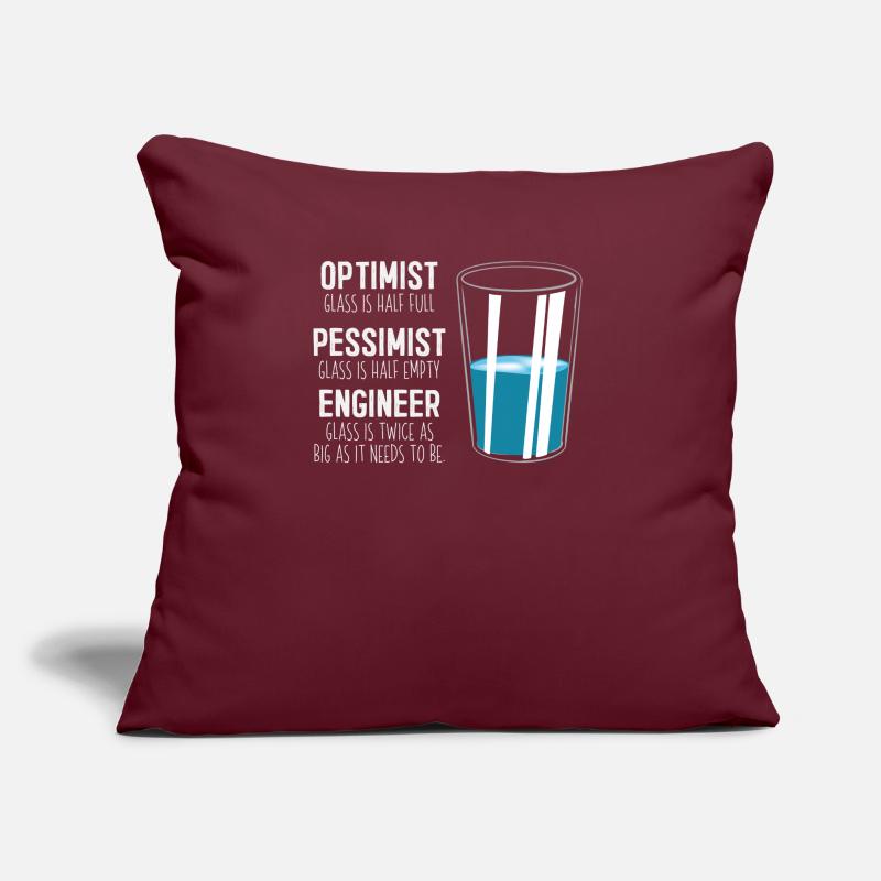 Funny Engineering Computer Civil Optimist Glas Sofakissen mit Füllung 45 x 45 cm