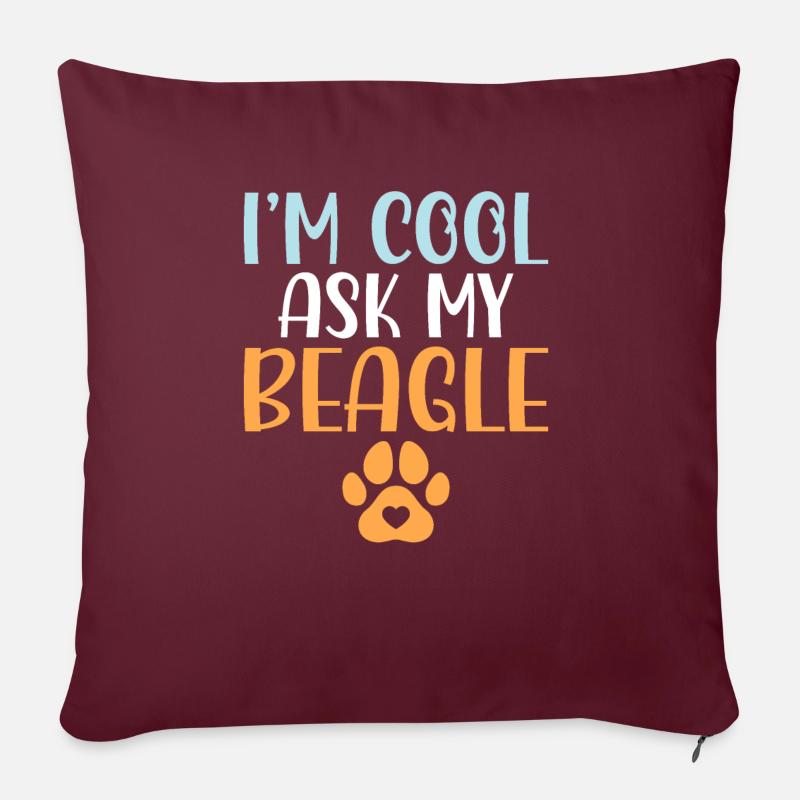 Beagle Geschenk Beagle Besitzer - Sofakissen mit Füllung 45 x 45 cm - Burgunderrot