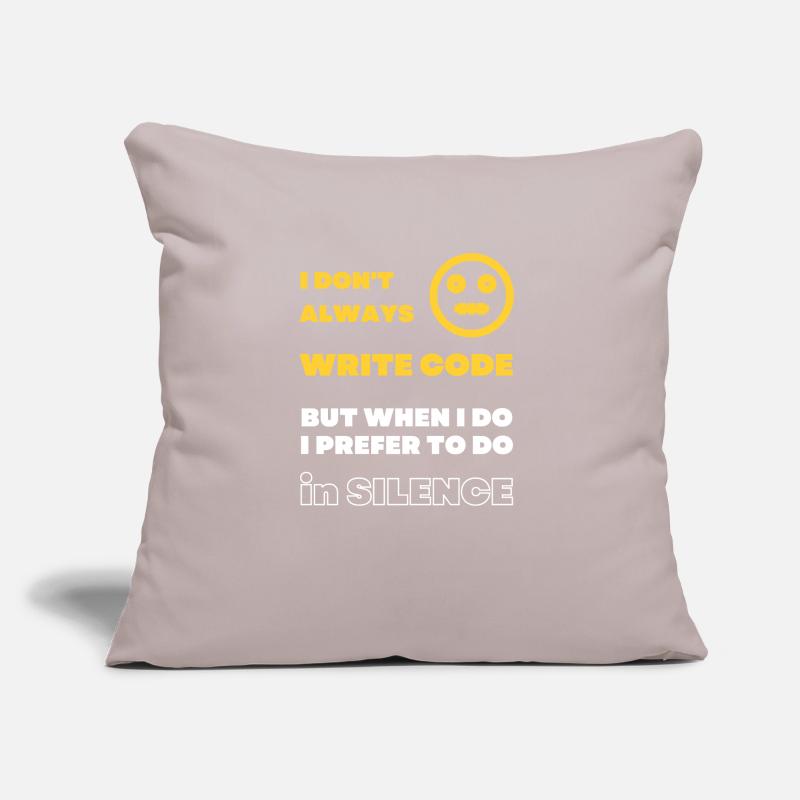 Write code in silence Sofa pillow with filling 45cm x 45cm