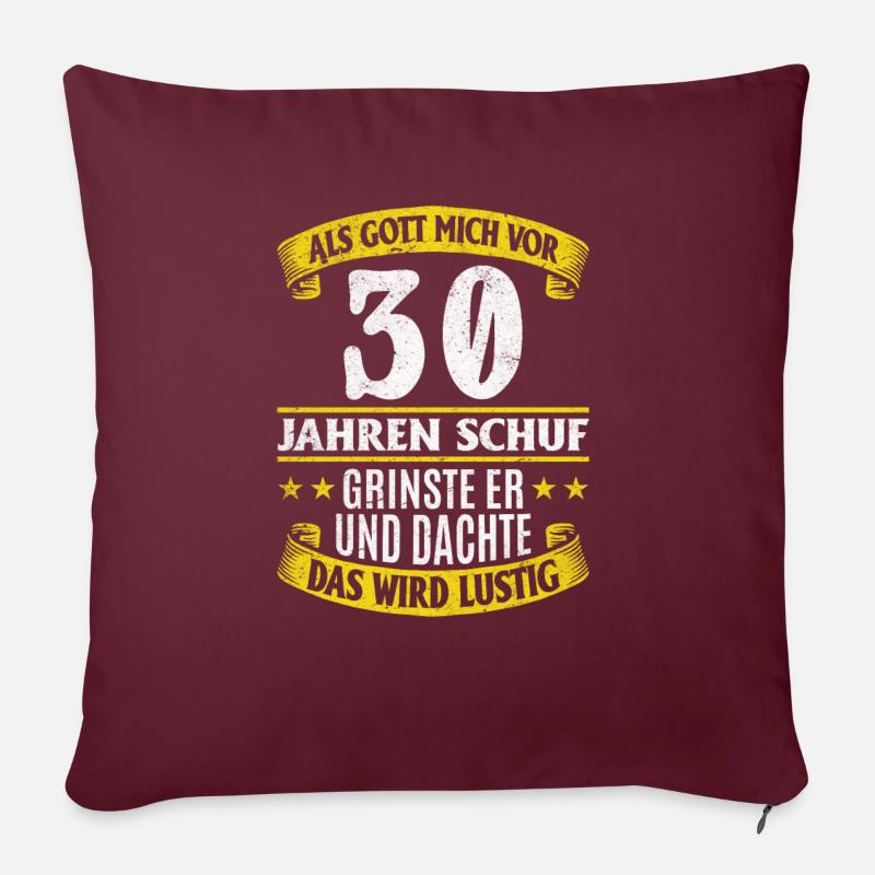 30. Geburtstag - Sofakissen mit Füllung 45 x 45 cm - Burgunderrot
