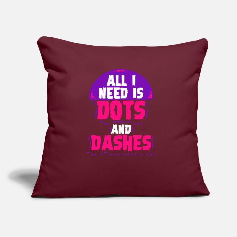 Morsecode Morse Code Points et tirets Coussin et housse de 45 x 45 cm