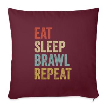 Manger Sleep Brawl Répéter - Coussin et housse de 45 x 45 cm - bordeaux - Devant