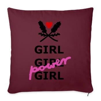Le pouvoir des filles - Coussin et housse de 45 x 45 cm - bordeaux - Devant