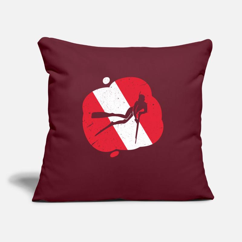Rouge Blanc Plongée Drapeau Harpon Chasse Plongeur Coussin et housse de 45 x 45 cm