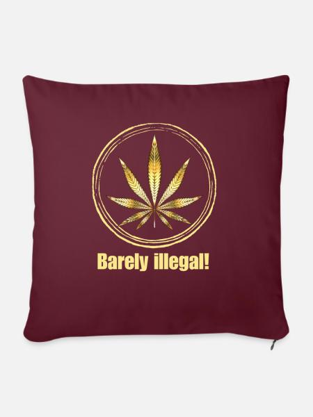 Barely illegal! - Marijuana Blatt - Sofakissen mit Füllung 45 x 45 cm - Burgunderrot