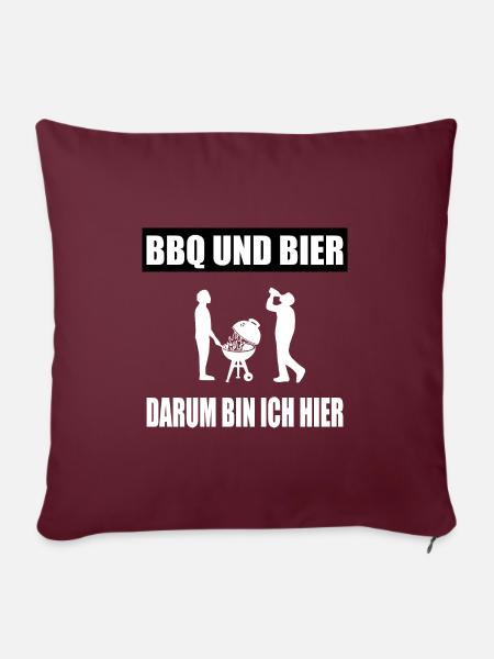 BBQ - Sofakissen mit Füllung 45 x 45 cm - Burgunderrot