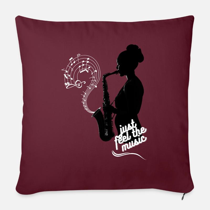 FEEL THE MUSIC - Coussin et housse de 45 x 45 cm - bordeaux