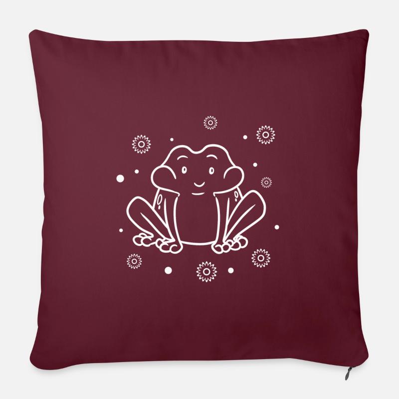 Frosch - Sofakissen mit Füllung 45 x 45 cm - Burgunderrot