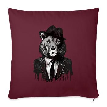 Lion Gangster - Sofakissen mit Füllung 45 x 45 cm - Burgunderrot - Vorne