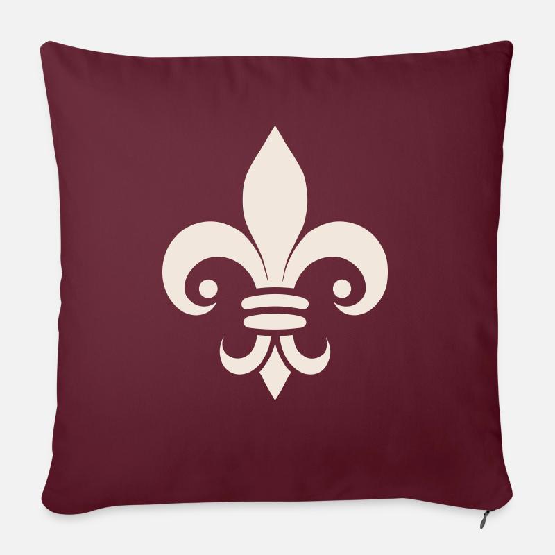 Schlichtes Fleur de lys Design - Sofakissen mit Füllung 45 x 45 cm - Burgunderrot