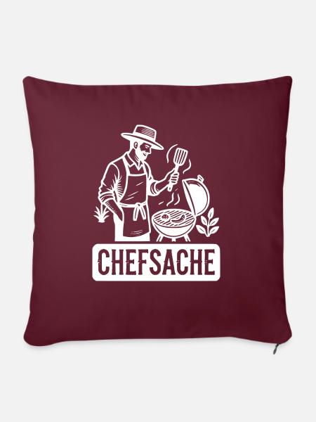 Grillen ist Chefsache - Sofakissen mit Füllung 45 x 45 cm - Burgunderrot