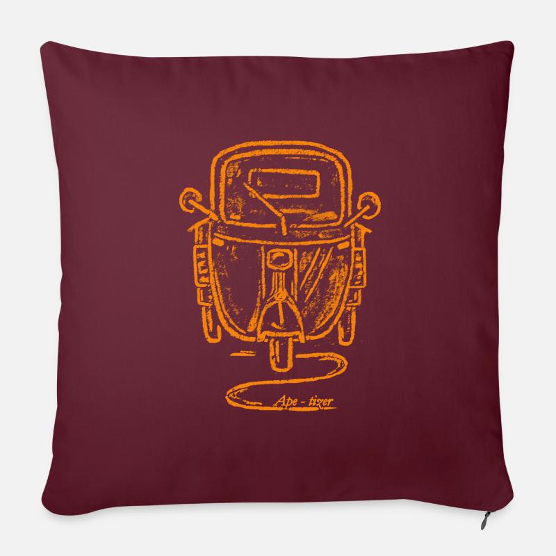 APE sans boite vieux jaune APE-tizer - Coussin et housse de 45 x 45 cm - bordeaux