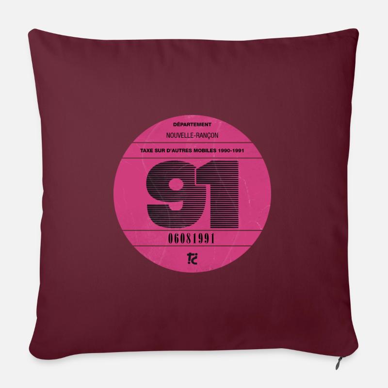 Vignette automobile 1991 - Coussin et housse de 45 x 45 cm - bordeaux