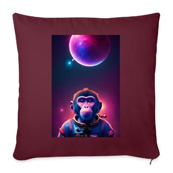 Space Monkey Graphic - Cool Synthwave Astronaut - Coussin et housse de 45 x 45 cm - bordeaux - Devant