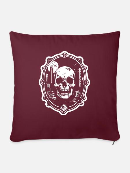 Skull Emblem - Sofakissen mit Füllung 45 x 45 cm - Burgunderrot