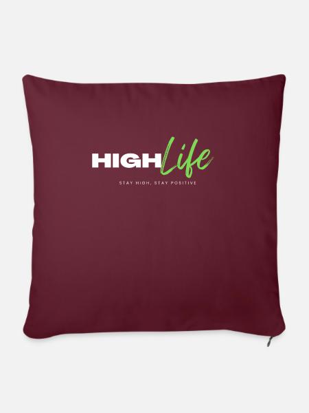 4 highlifepng - Sofakissen mit Füllung 45 x 45 cm - Burgunderrot