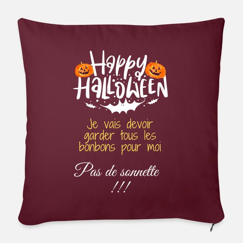 Halloween bonbons - Coussin et housse de 45 x 45 cm - bordeaux