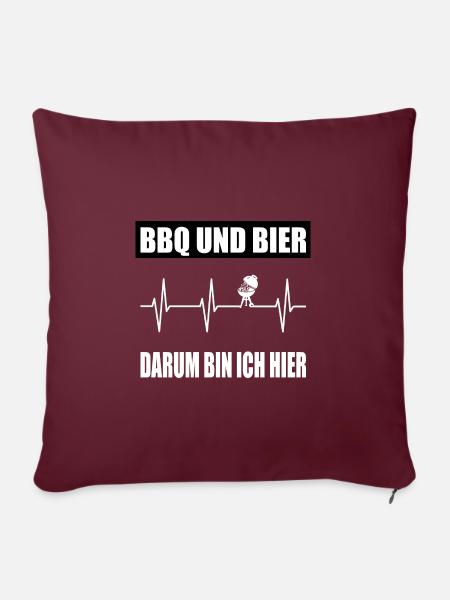 BBQ - Sofakissen mit Füllung 45 x 45 cm - Burgunderrot