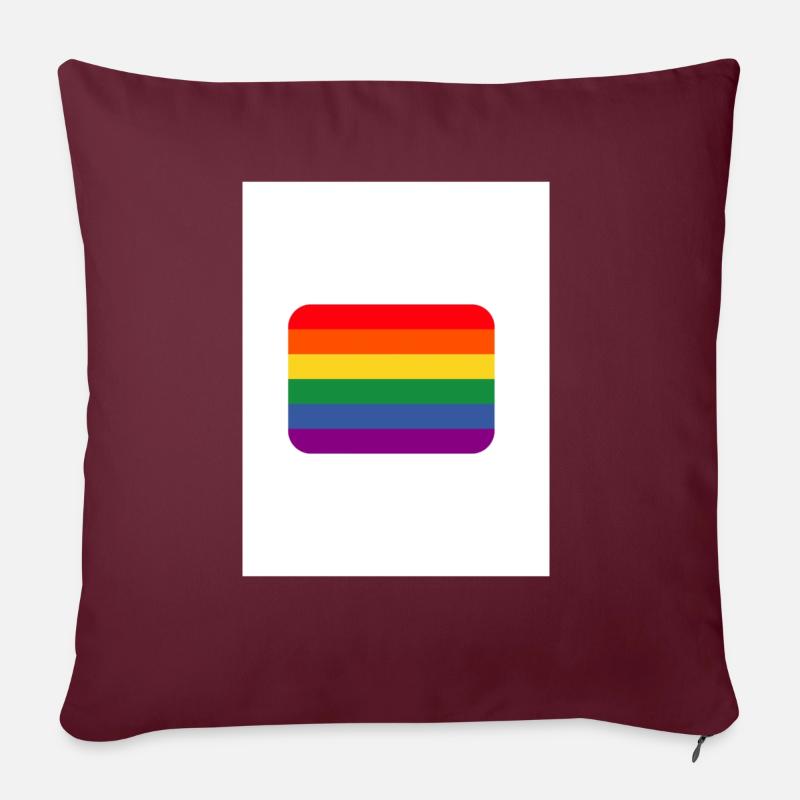 Regenbogen - Sofakissen mit Füllung 45 x 45 cm - Burgunderrot