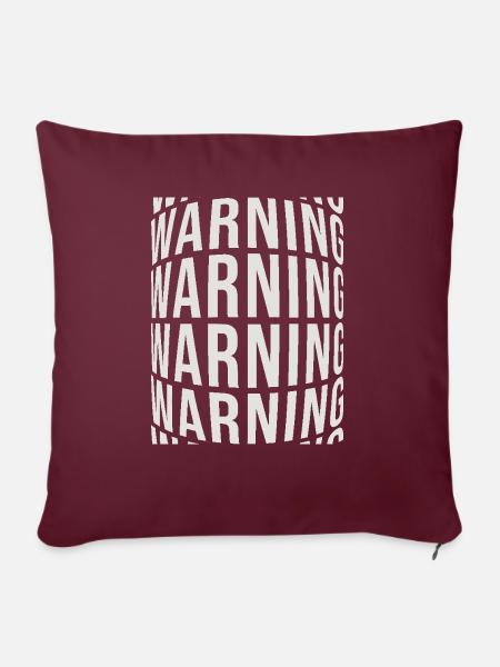 Warning - Sofakissen mit Füllung 45 x 45 cm - Burgunderrot