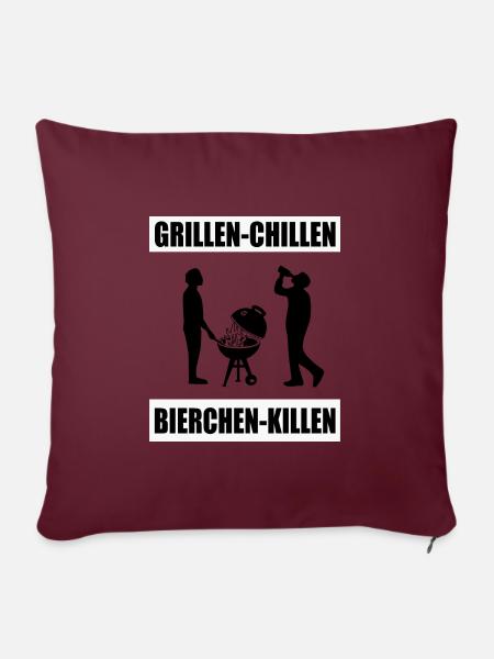 BBQ - Sofakissen mit Füllung 45 x 45 cm - Burgunderrot