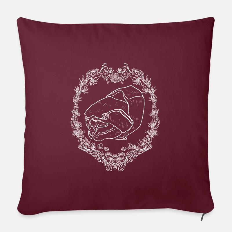 Dunkleosteus White 1 - Sofakissen mit Füllung 45 x 45 cm - Burgunderrot