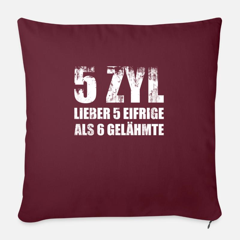 5 cilindri - Cuscino da divano 45 x 45 cm con riempimento - rosso borgogna