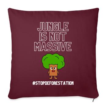 #stopdeforestation - Coussin et housse de 45 x 45 cm - bordeaux - Devant