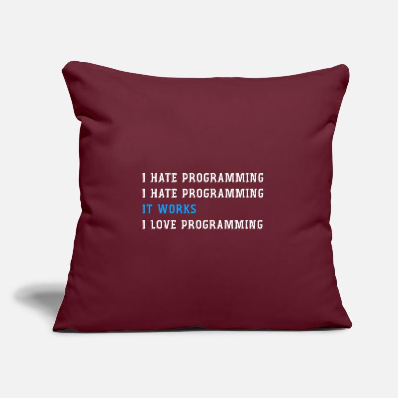 Funny gift programmers hate programming Sofa pillow with filling 45cm x 45cm
