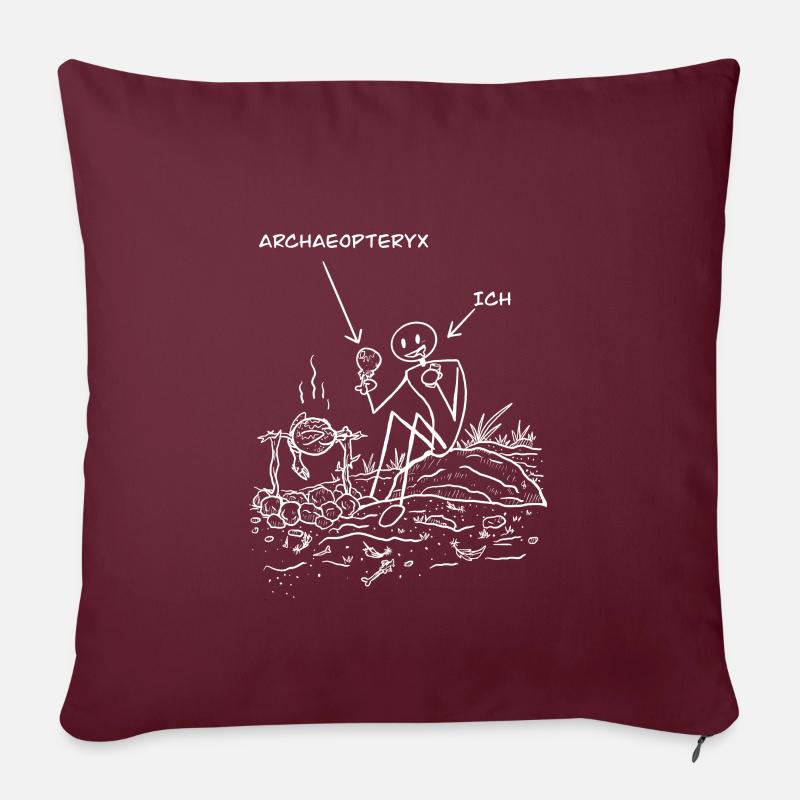 Archaeopteryx Fun White - Sofakissen mit Füllung 45 x 45 cm - Burgunderrot