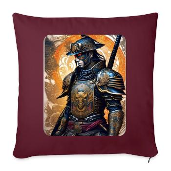 Stolzer Samurai Japan Asia Kendo Karate Ninja Judo - Sofakissen mit Füllung 45 x 45 cm - Burgunderrot - Vorne