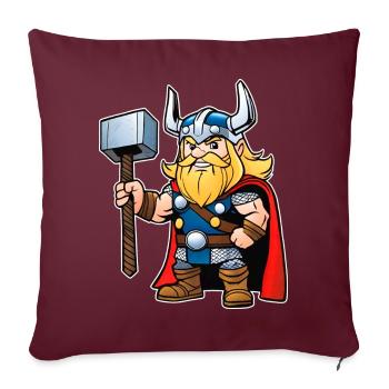 Niedlicher Thor im Comic Style - Sofakissen mit Füllung 45 x 45 cm - Burgunderrot - Vorne