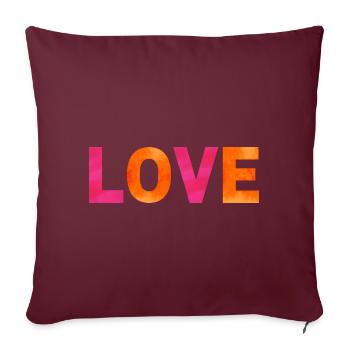 AMOUR. Une chemise, un mot. - Coussin et housse de 45 x 45 cm - bordeaux - Devant