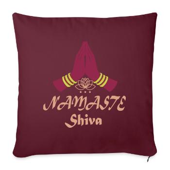 Namaste Yoga Shiva - Hände zusammen für Meditation - Sofakissen mit Füllung 45 x 45 cm - Burgunderrot - Vorne